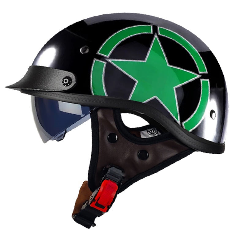 Retro-style cruiser motorcycle half helmet-H40