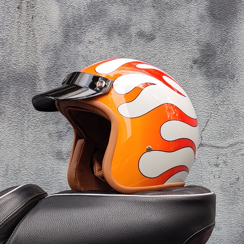 Retro motorcycle open helmet-H26