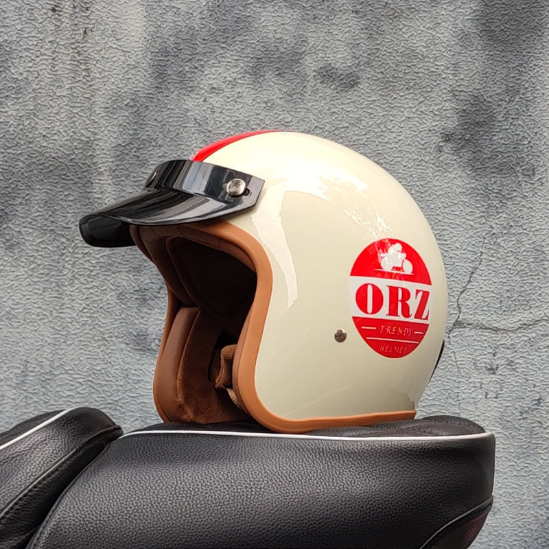 Retro motorcycle open helmet-H26