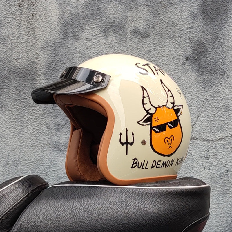 Retro motorcycle open helmet-H26