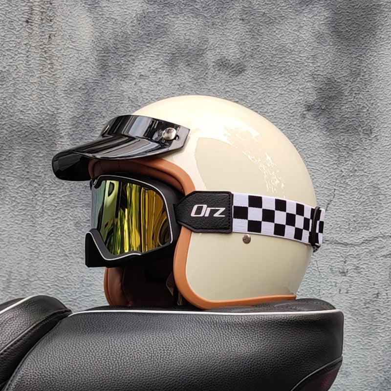 Retro motorcycle open helmet-H26