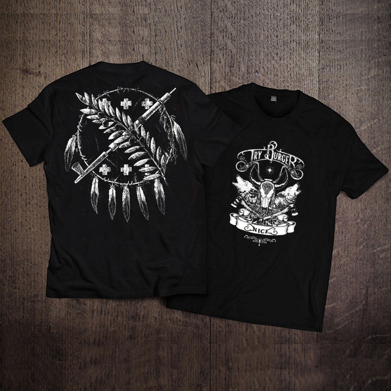 Men's Pure Cotton Vintage Biker Graphic T-Shirt - T02