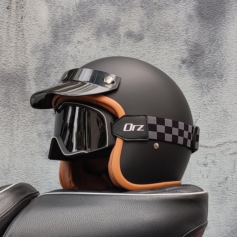 Retro motorcycle open helmet-H26