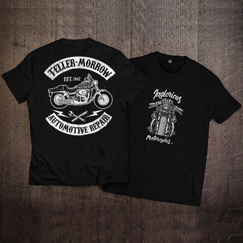 Men's Pure Cotton Vintage Biker Graphic T-Shirt - T02