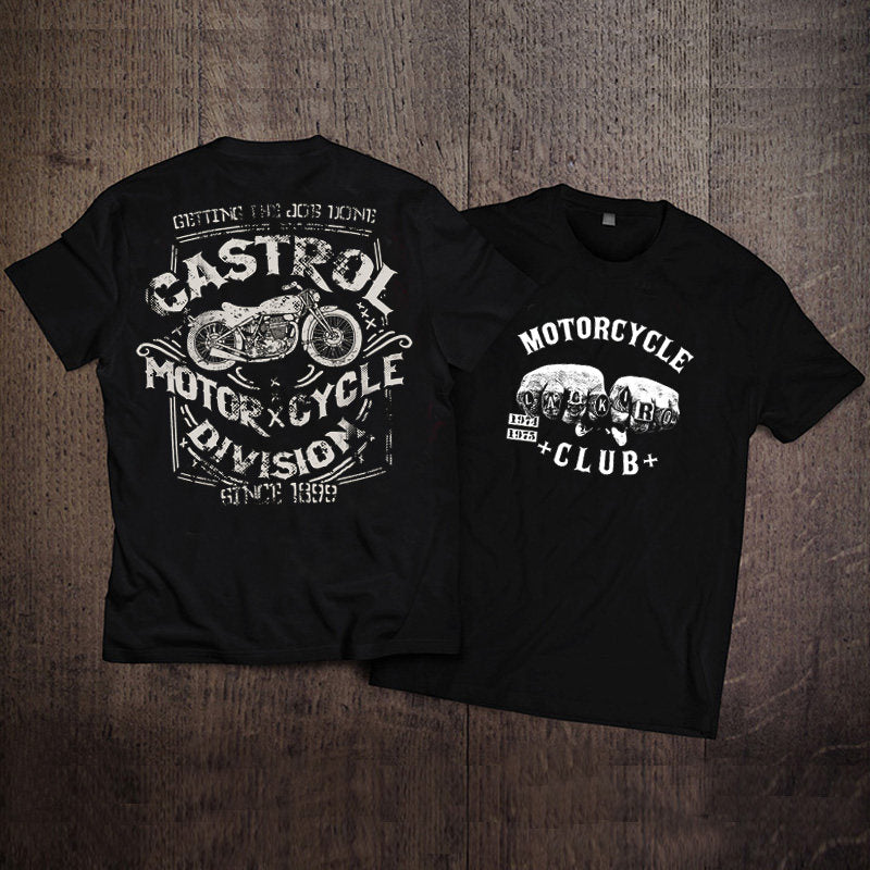 Men's Pure Cotton Vintage Biker Graphic T-Shirt - T02