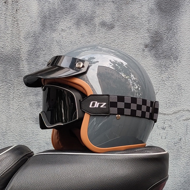 Retro motorcycle open helmet-H26