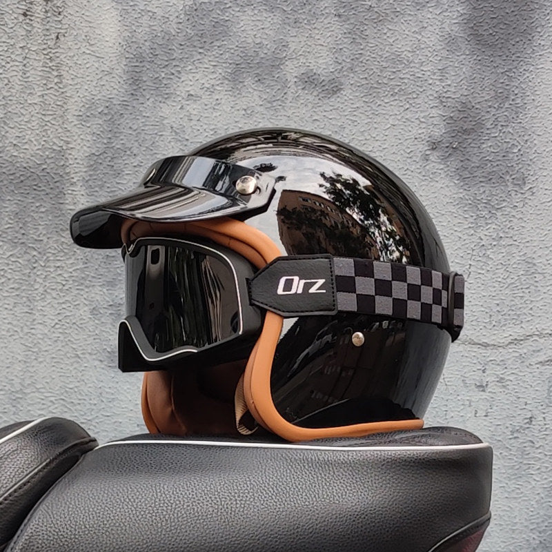 Retro motorcycle open helmet-H26