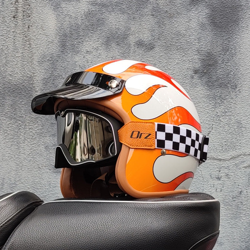 Retro motorcycle open helmet-H26