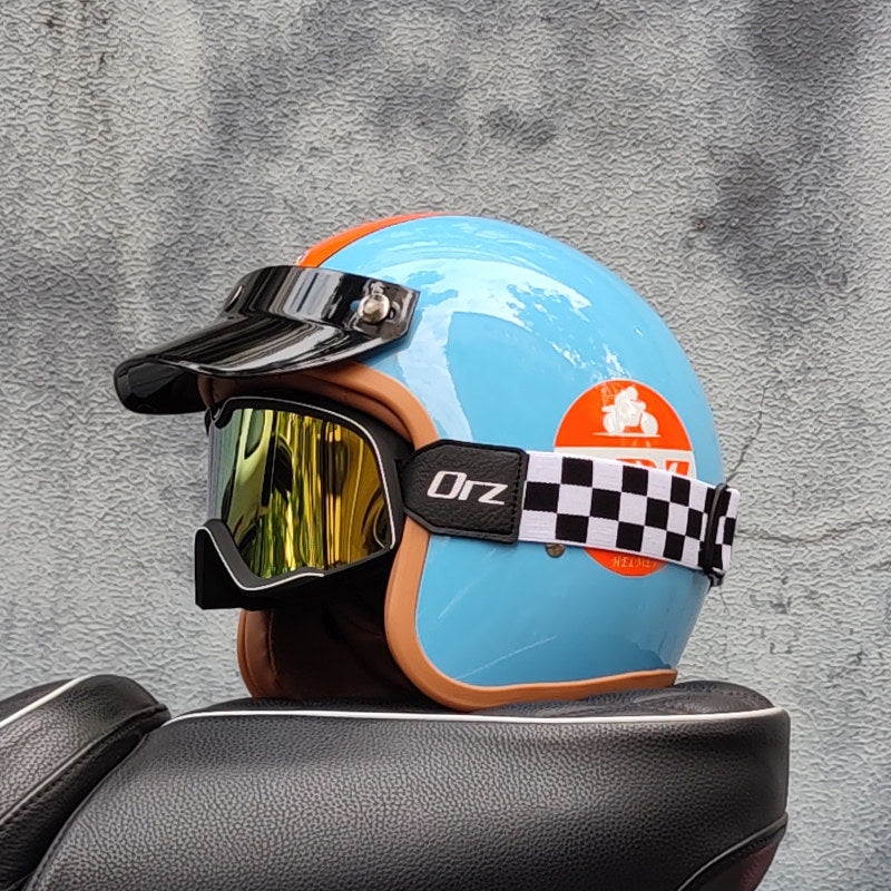 Retro motorcycle open helmet-H26