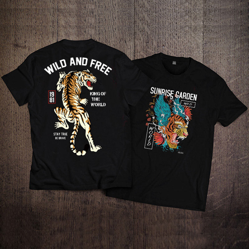 Men's Pure Cotton Vintage Biker Graphic T-Shirt - T02