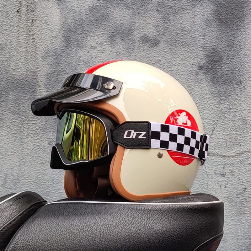 Retro motorcycle open helmet-H26