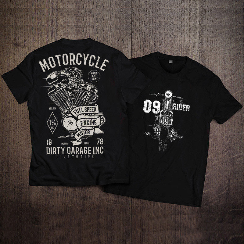 Men's Pure Cotton Vintage Biker Graphic T-Shirt - T03