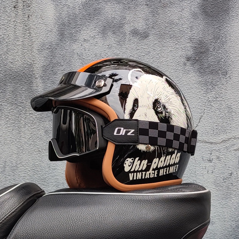 Retro motorcycle open helmet-H26