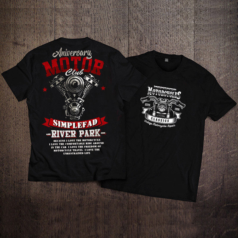 Men's Pure Cotton Vintage Biker Graphic T-Shirt - T03
