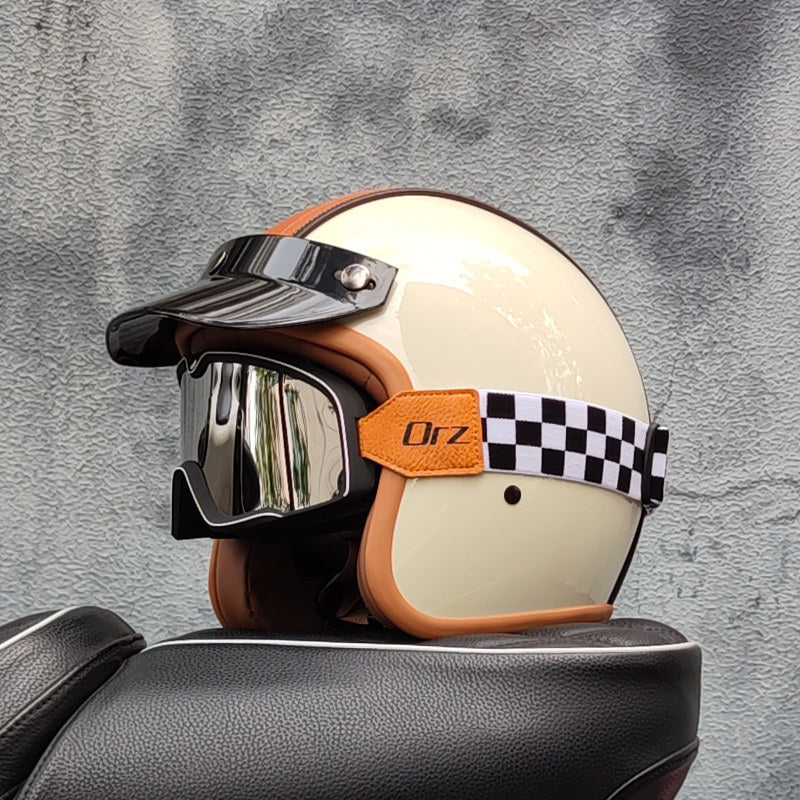 Retro motorcycle open helmet-H26