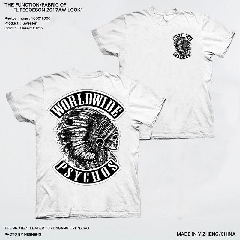 Men's Pure Cotton Vintage Biker Graphic T-Shirt - T03