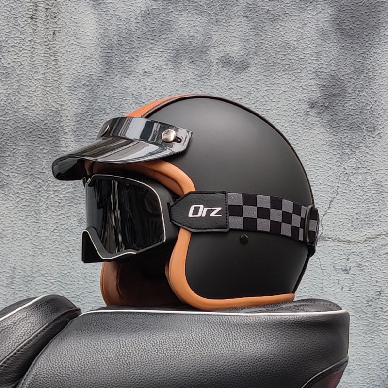 Retro motorcycle open helmet-H26