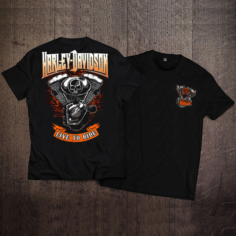 Men's Pure Cotton Vintage Biker Graphic T-Shirt - T03