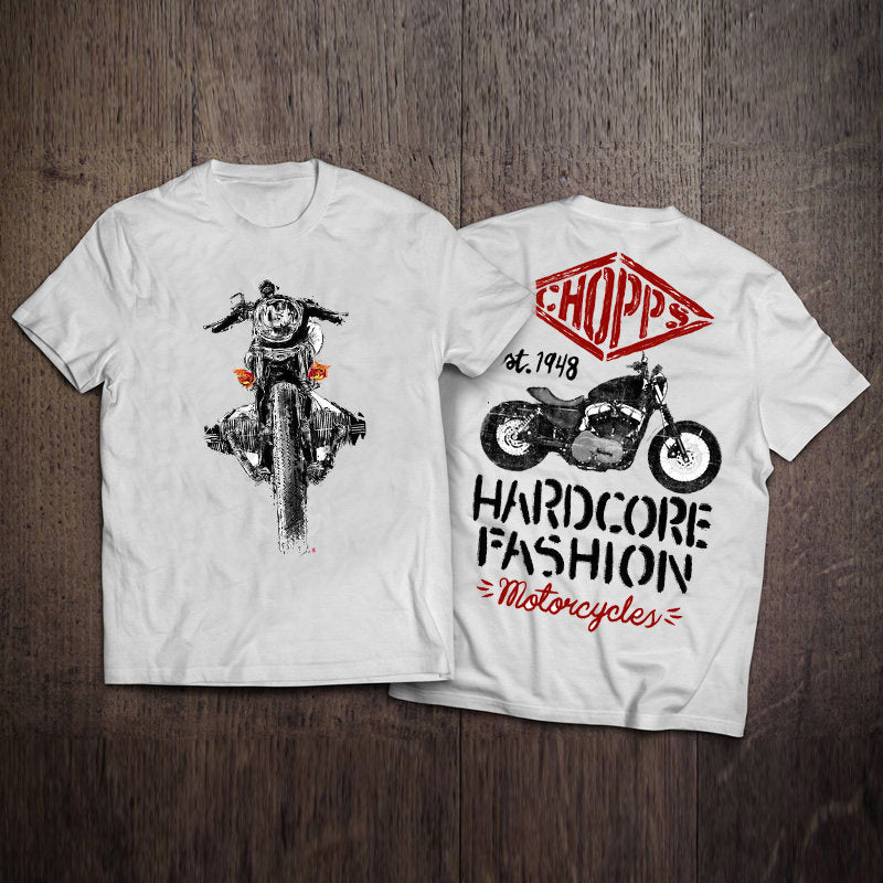 Men's Pure Cotton Vintage Biker Graphic T-Shirt - T01