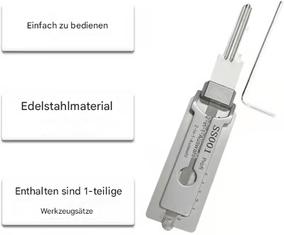 Hauptschlüssel-Decoder aus Edelstahl(Gilt nur für Flachschlüsselschlösser)