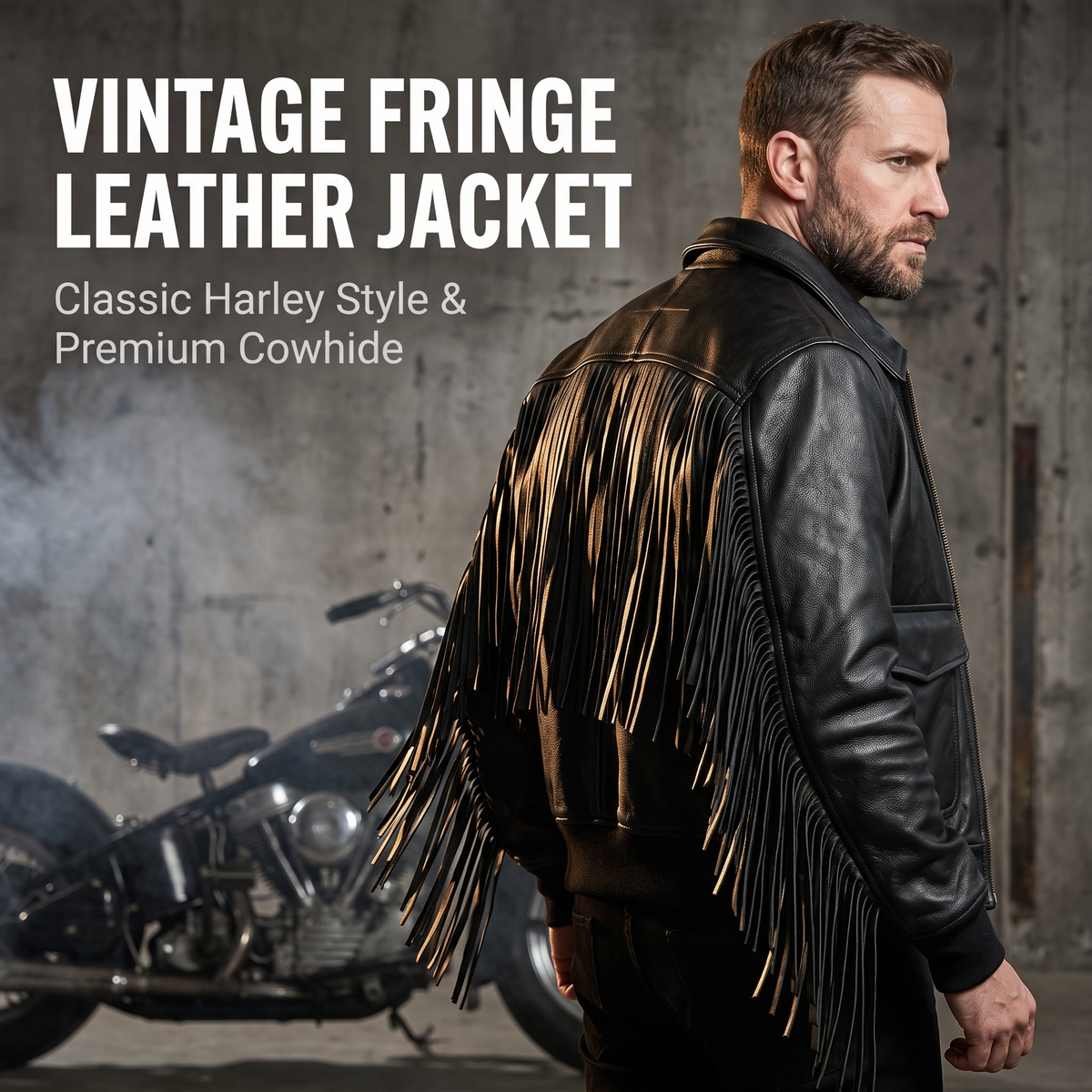 Harley Davidson Tassel Leather Jacket-J59