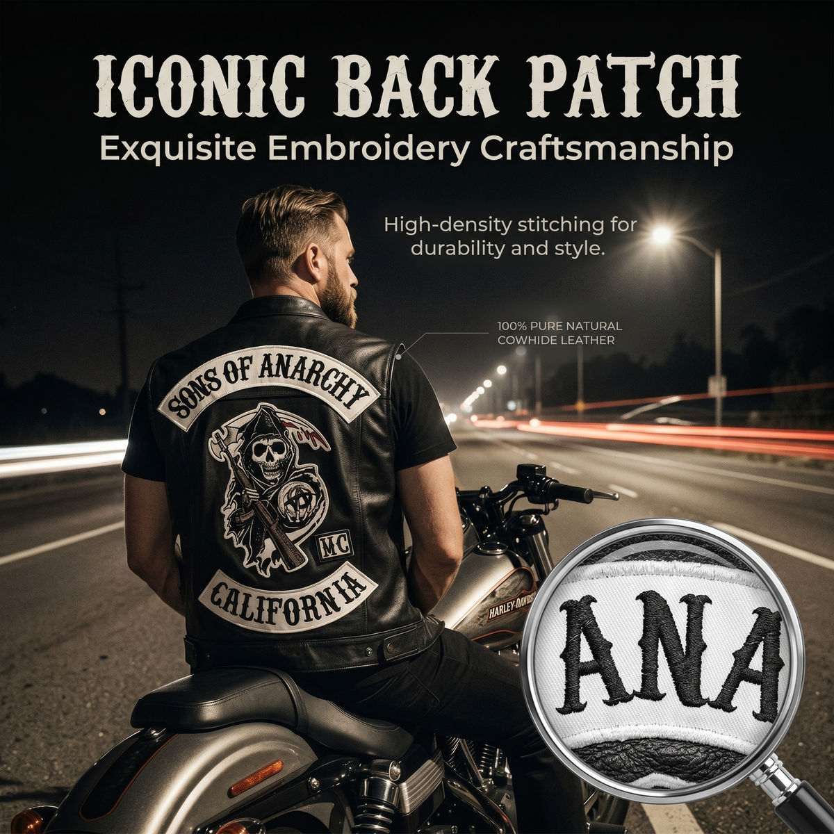 Harley Angel Vest Sons of Anarchy Leather Motorcycle Vest-J15