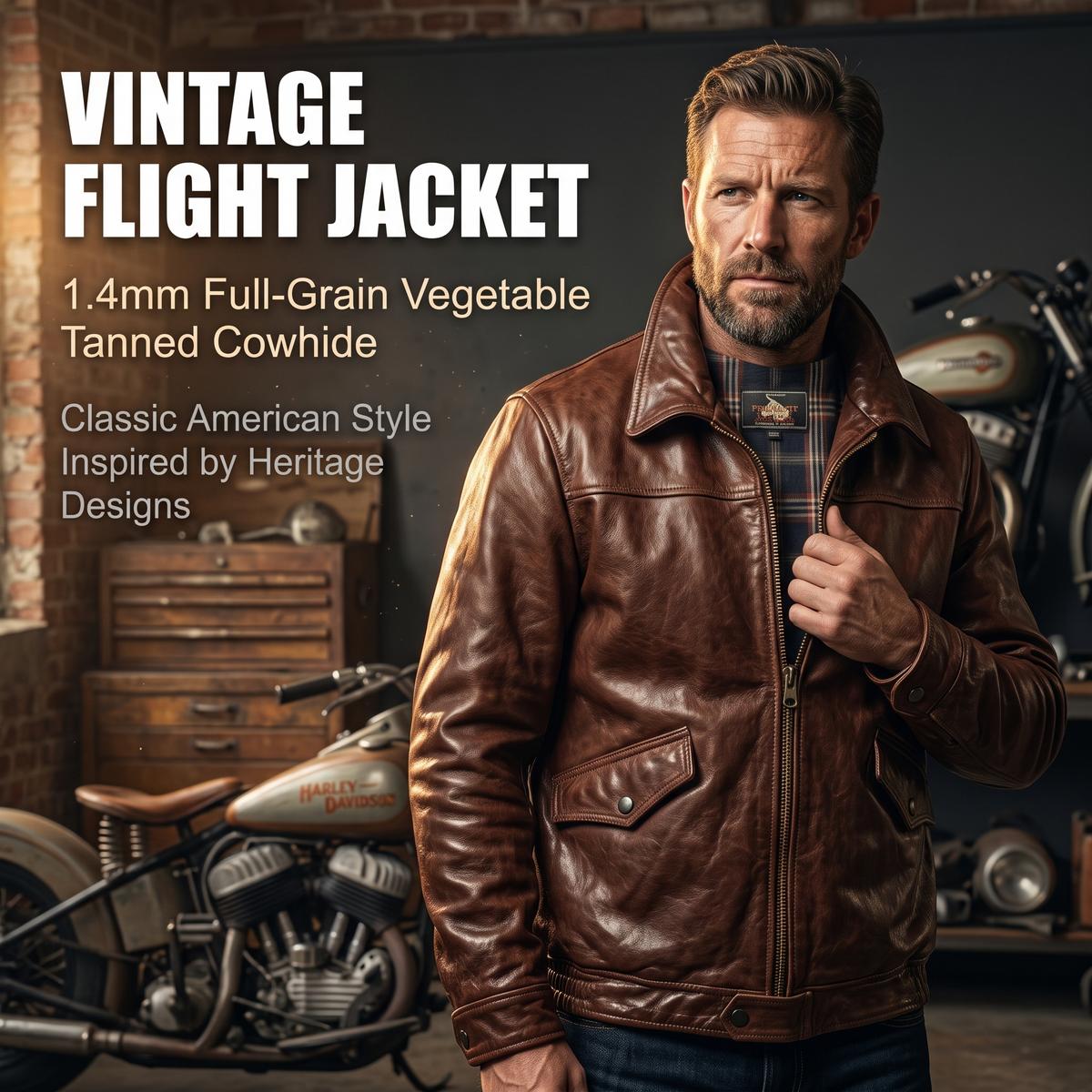 Retro Lapel Casual Flight Jacket - J52