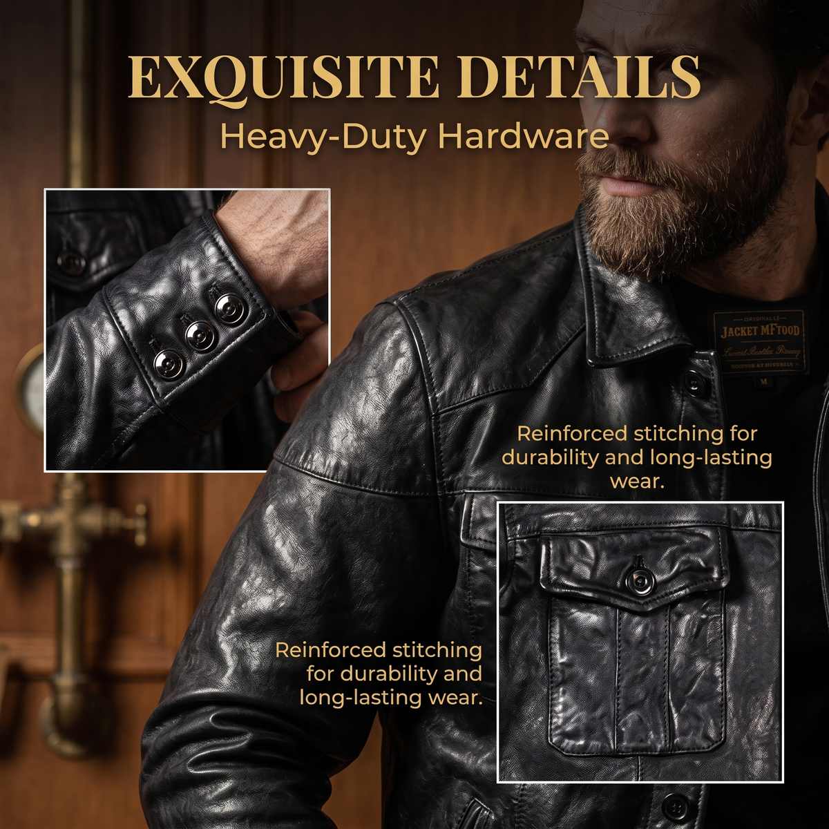 Luxury Vintage Casual Genuine Leather Jacket - J25