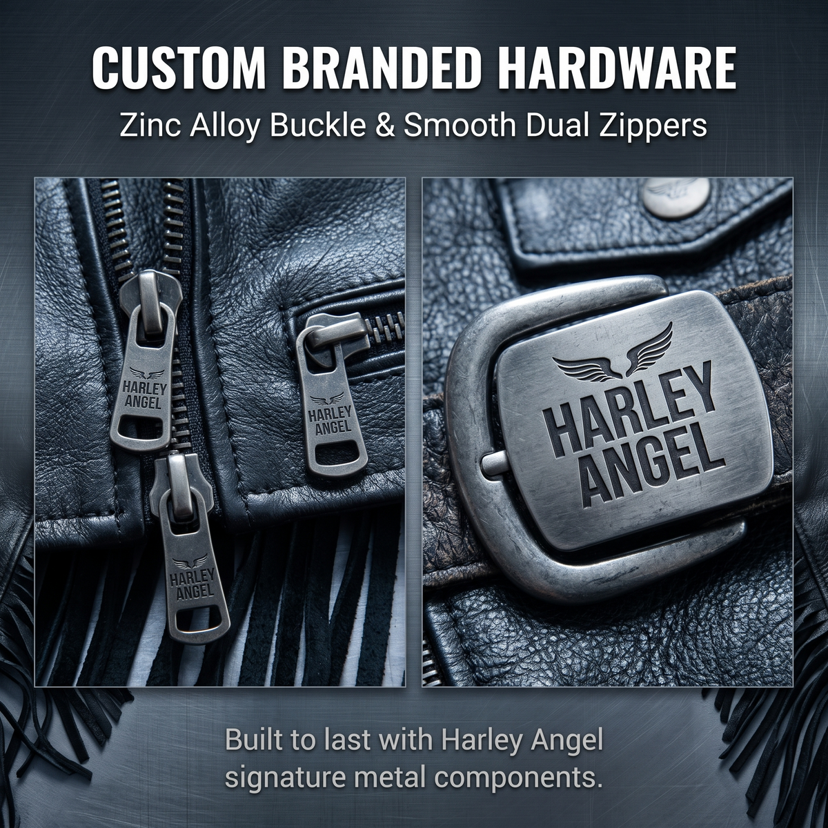 HARLEY ANGEL Harley Angel tassel cowhide leather jacket-J17