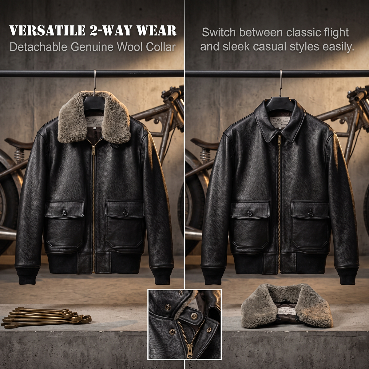 Air flight suit thick goatskin jacket-J14