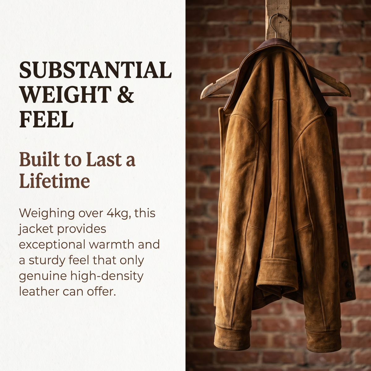 Handmade Vintage Natural Cow Suede Leather Jacket-J01