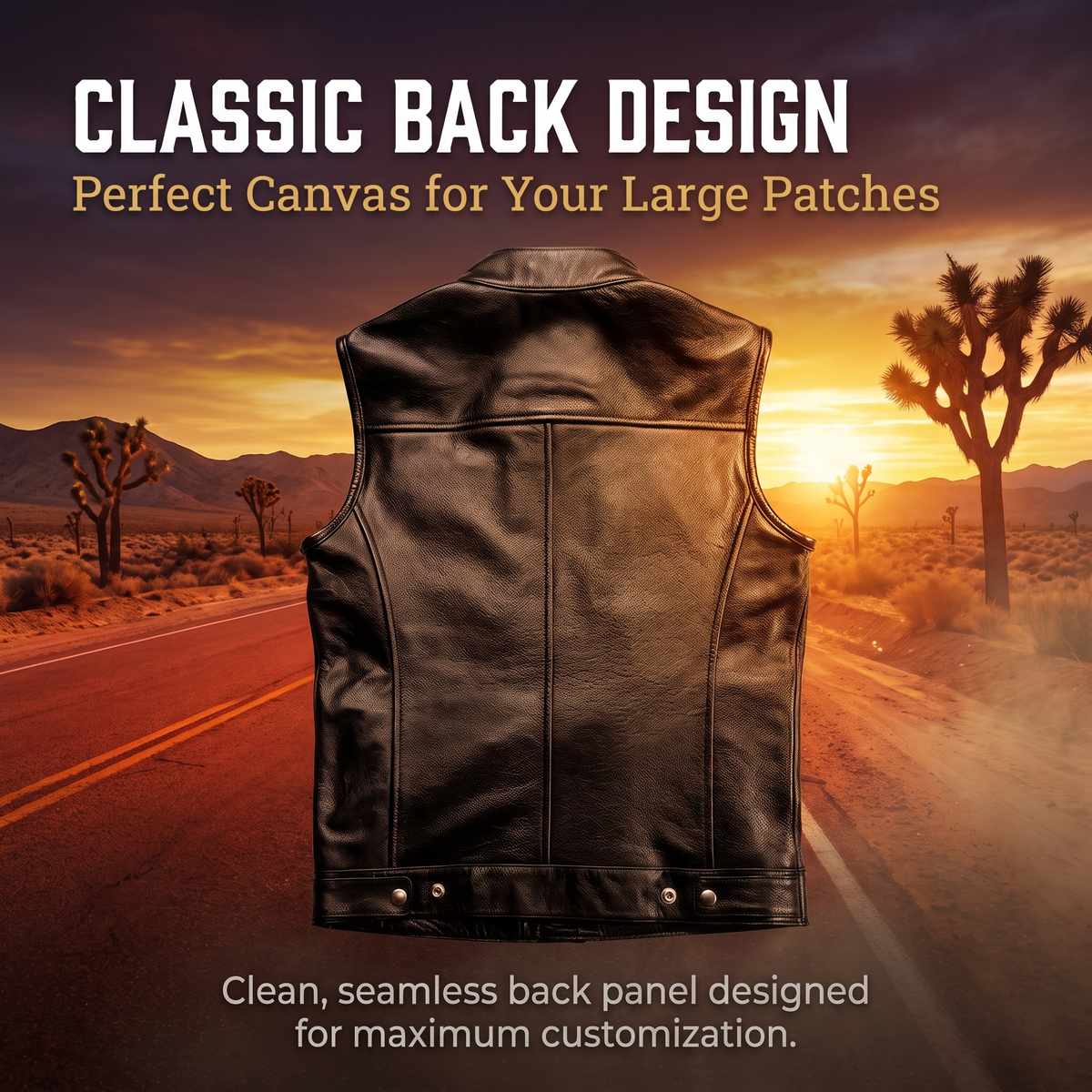 Classic Cowhide Motorcycle Vest-J58