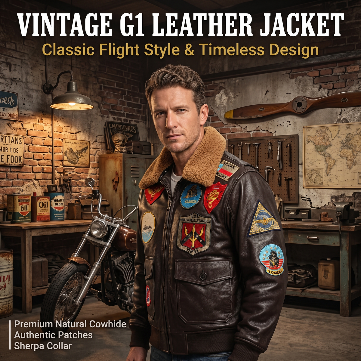 G1 flying cowhide jacket genuine leather casual jacket-J02