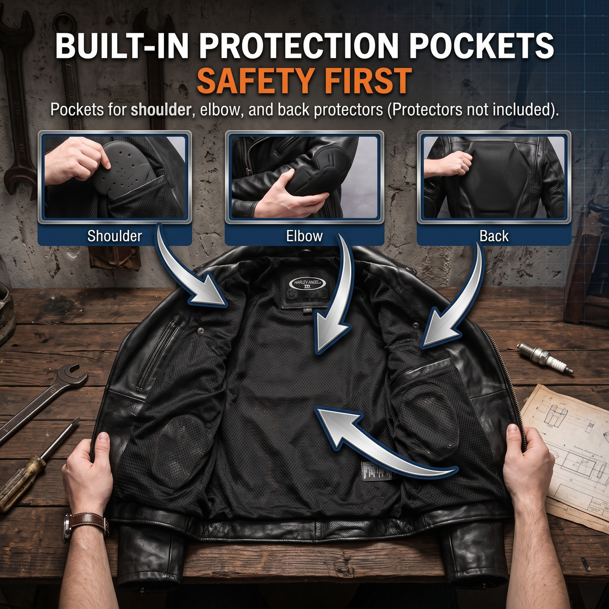 HARLEYANGEL genuine leather jacket-J18
