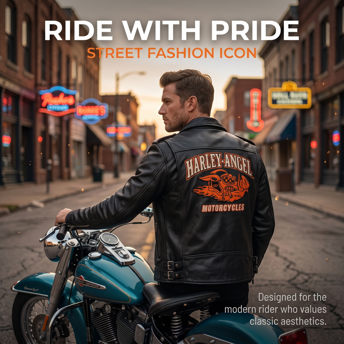 HARLEYANGEL genuine leather jacket-J18