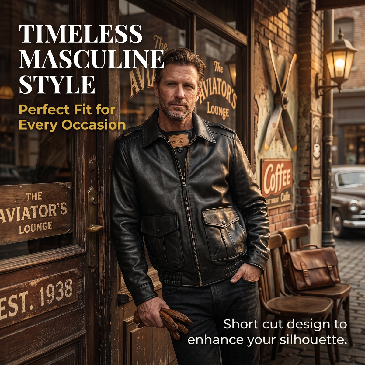 New Spring/Autumn Men's Short Casual Leather Jacket- J54