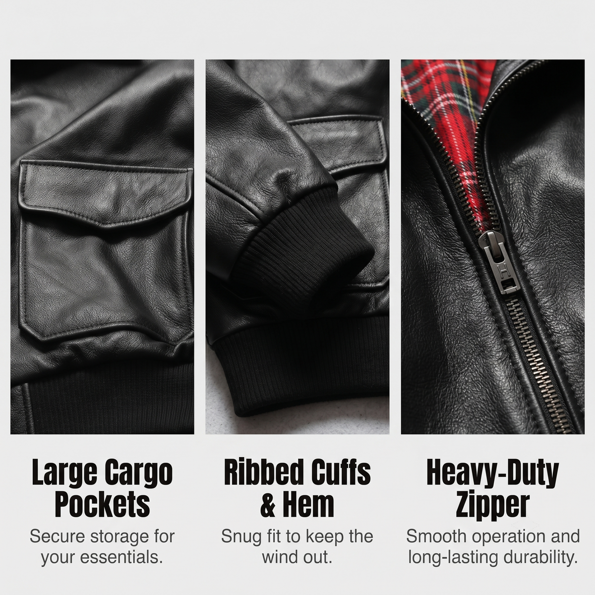 G1 Genuine Leather Bomber Jacket - J49