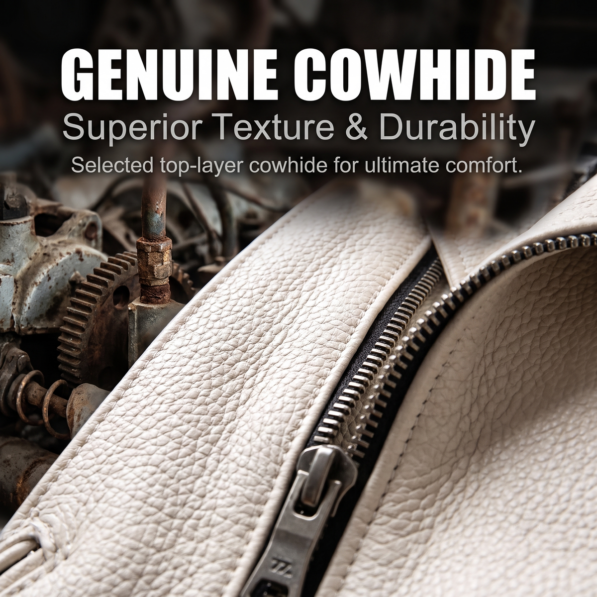 White casual genuine cowhide jacket-J28