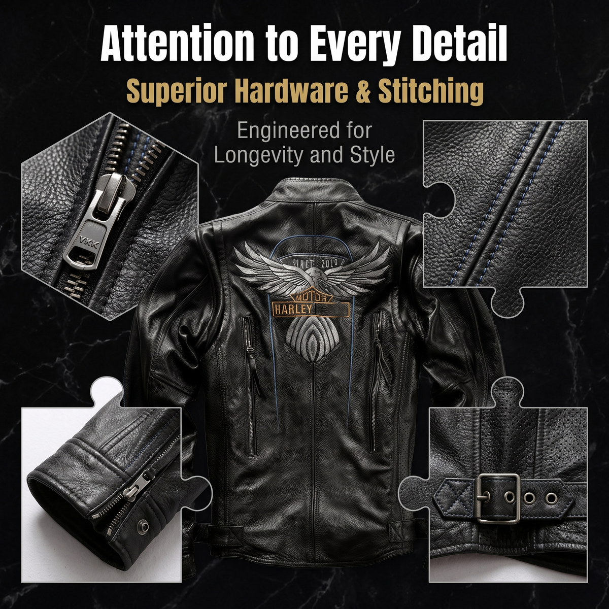 Harley 115th Anniversary Genuine Leather Jacket-J16