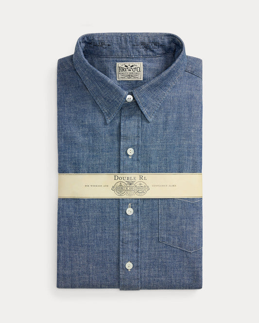 Slim Fit Chambray Shirt Steel Blue