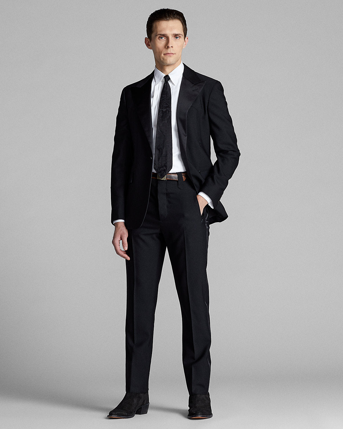 Slim Fit French Cuff Tuxedo Shirt White