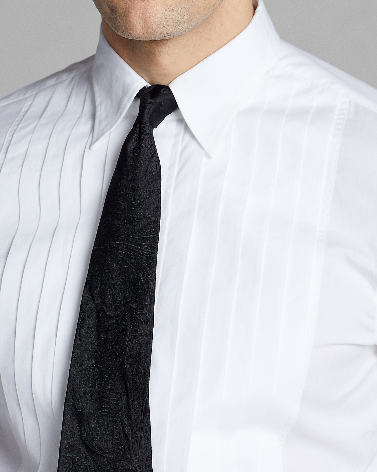 Slim Fit French Cuff Tuxedo Shirt White