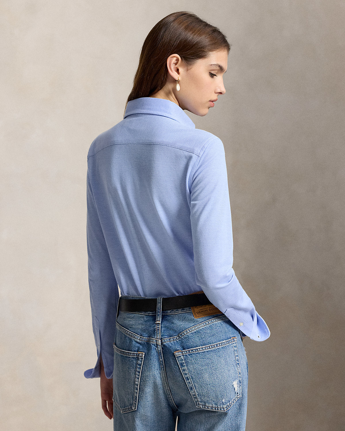 Slim Fit Knit Cotton Oxford Shirt
