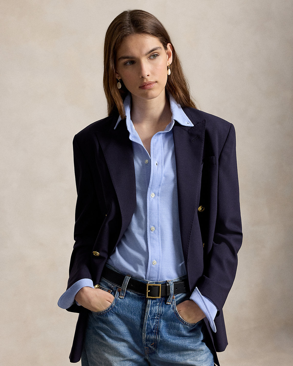 Slim Fit Knit Cotton Oxford Shirt