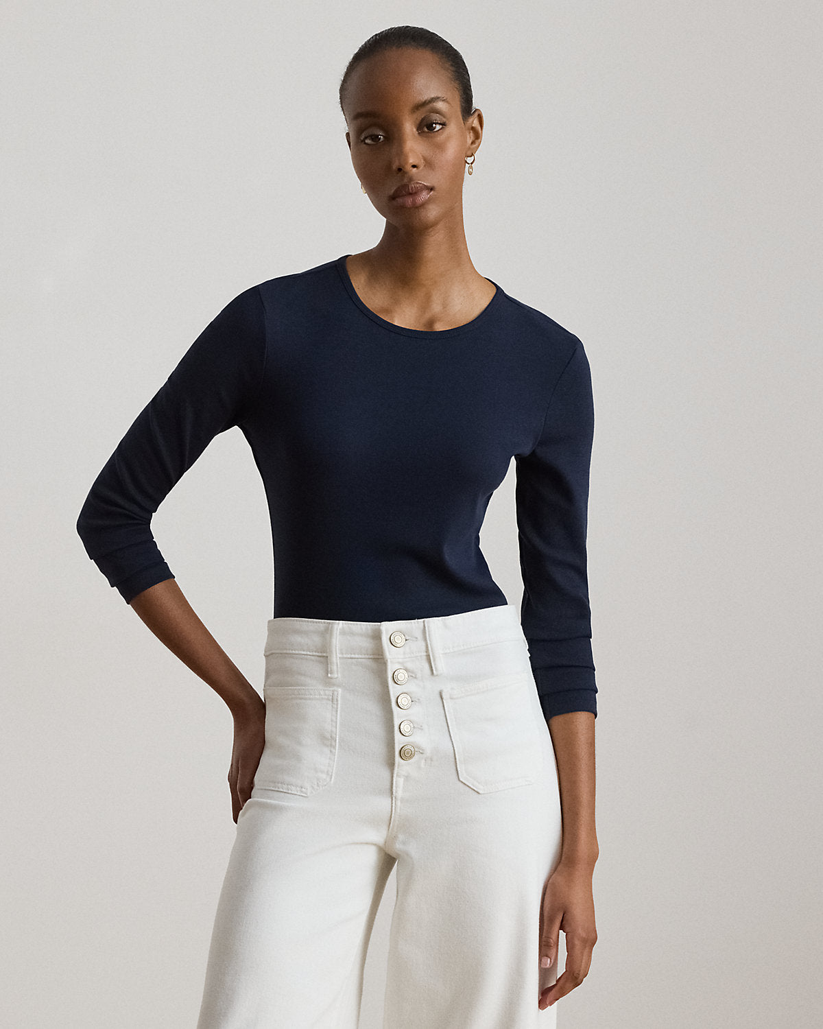 Stretch Cotton Long-Sleeve Tee