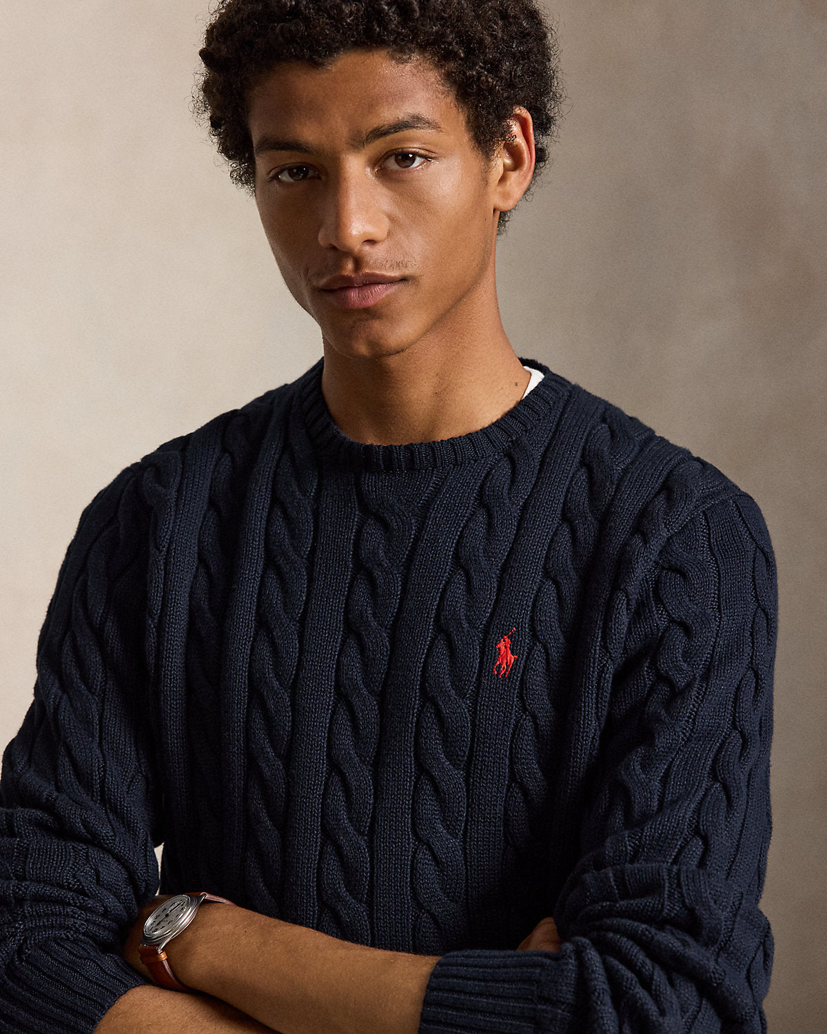 Cable-Knit Cotton Sweater
