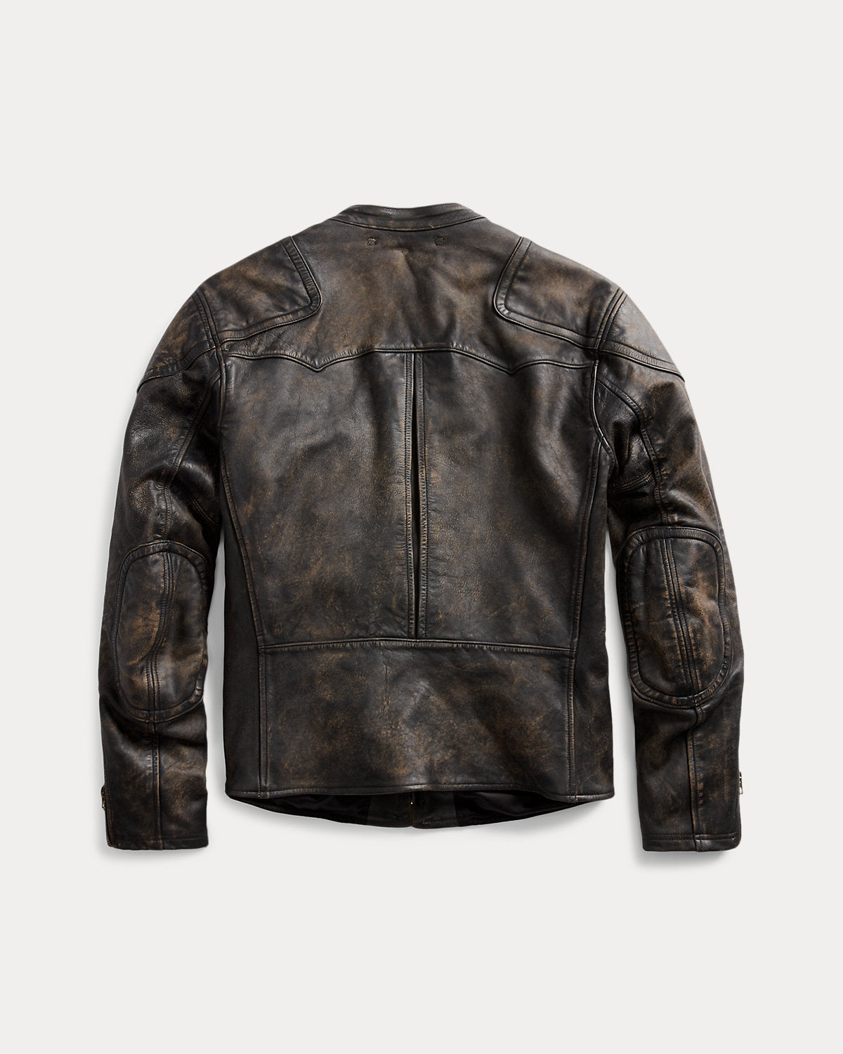 Slim Fit Leather Moto Jacket Black