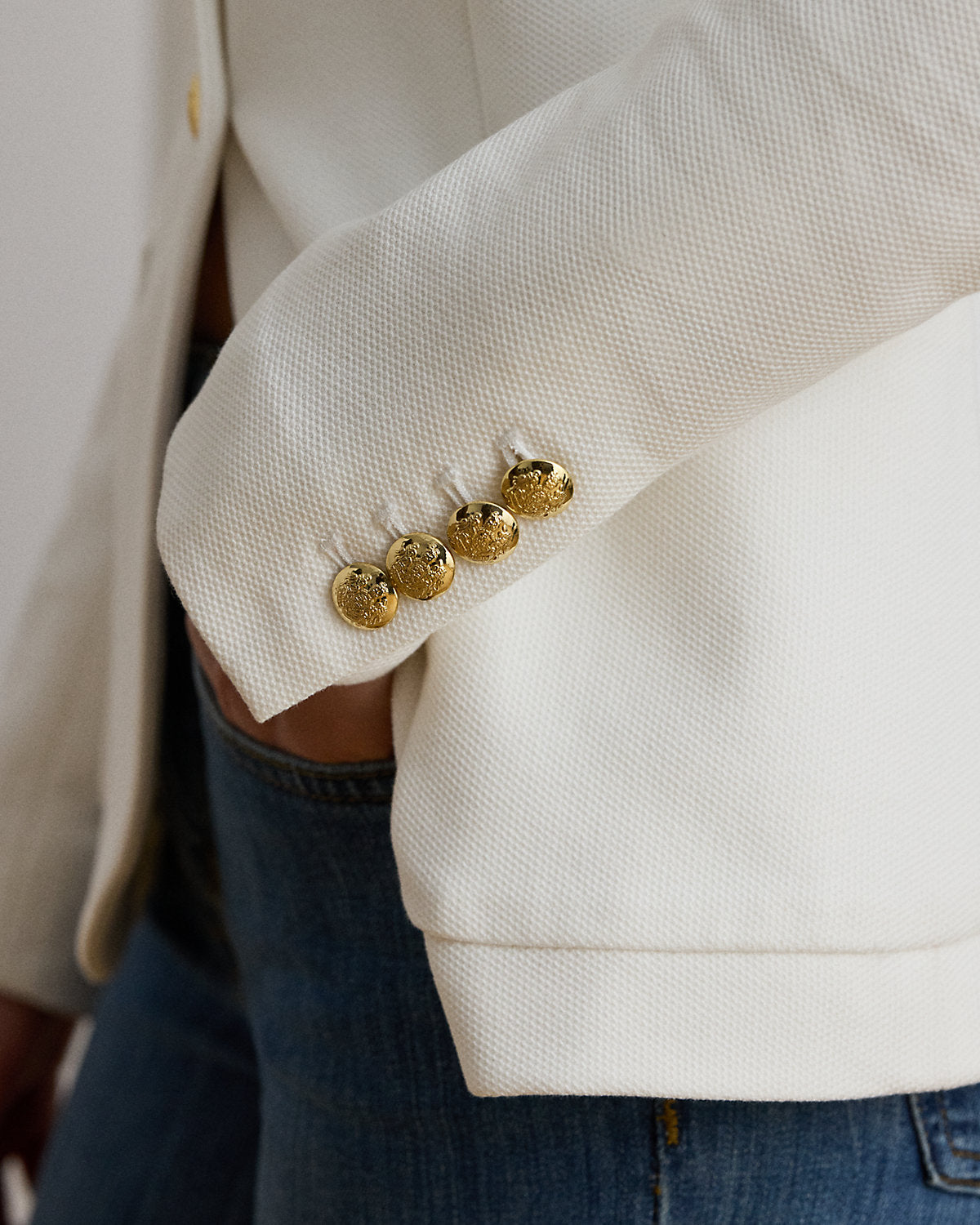 Bullion Jacquard Blazer White