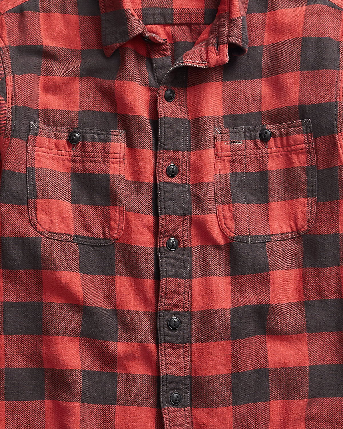 Plaid Twill Workshirt Red Black