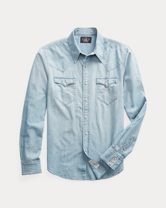 Slim Fit Chambray Western Shirt Davey Wash